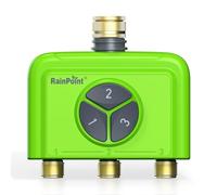 RAINPOINT Programador Riego WiFi 3 Zonas sin Hub, Programador Riego Automático WiFi, Entrada de Latón, Control por App y Voz, Retraso de Lluvia Automático para Jardín y Césped
