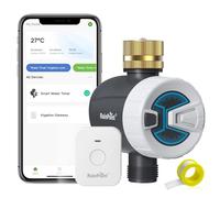 RAINPOINT Programador Riego WiFi, Temporizador Riego Automatico WiFi con Entrada de Latón, Modo de Ciclo y Remojo, Control Remoto App a través de WLAN de 2,4 GHz o Bluetooth, para Césped y Jardín