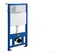Rainsworth Elemento de pared para inodoro, cisterna empotrada con placa de pulsador cromado, cisterna de HDPE, ahorro de agua, 3/6 L, juego completo, solución de instalación para baño y baño