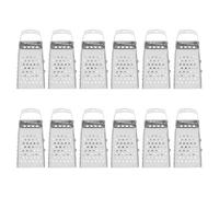 Rallador de Acero Inoxidable 12 Piezas con Mango Ergonómico | Cítricos y Patatas, Uso en Cocina Doméstica y Profesional, Color Plata, Compacto y Portátil