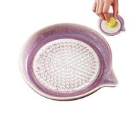 Rallador de ajo de cerámica hecho a mano con esmalte degradado liso | Rallador de plato de queso y jengibre para cebolla, cítricos, limón, frutas, pasta de verduras, puré, condimentos, hogar
