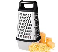 Rallador de caja para cocina, rallador de queso de 4 lados de acero inoxidable, triturador de patatas y jengibre, herramienta de corte múltiple de cocina, herramienta de rallado de mano duradera para