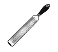 Rallador de Queso de Acero Inoxidable Mango, Corte Fino | Fácil de Limpiar, Resistente al Óxido, Dientes Antiobstrucción, para Cítricos y Ajo, Color Plata