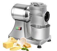 Rallador de queso eléctrico comercial de 0,75 HP 550 W, máquina trituradora de queso de acero inoxidable con contenedor, molinillo giratorio de 88 lb/hora para queso duro, pan rallado, nueces