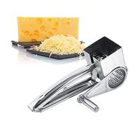 Rallador de Queso Rotatorio, Molinillo Manual de Acero Inoxidable para Parmesano, Verduras, Frutas, Nueces, con Manivela