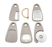 Rallador Queso Chocolate Pelador Fruta Verdura 5pz(Khaki) | para acero inoxidable y ABS, , para fácil , incluye rallador pelador abridor, uso diario