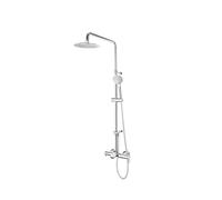 Ramon Soler Columna de Baño-Ducha con Grifo Monomando Cromado Barra Telescópica y Accesorios Redondos Serie Blautherm