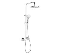 Ramon Soler - Columna de Ducha Monomando Monotech RP240 | Diseño Moderno de Alta Gama con Rociador Superior y Teleducha | Disponible en Cromo Brillante o Negro Mate (Cromo)