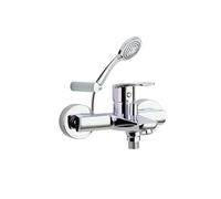Ramon Soler Conjunto Grifo Baño-Ducha Monomando Cromado con Sistema C2 de Ahorro de Agua con Accesorios Serie New Fly