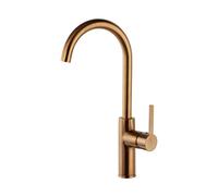 Ramon Soler Grifo de Fregadero de Cocina Monomando Caño Cisne Cobre Cepillado con Sistema S2 de Ahorro de Agua Serie Drako