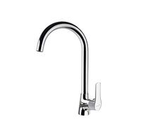 Ramon Soler Grifo de Fregadero de Cocina Monomando con Caño Cisne Cromado con Sistema S2 de Ahorro de Agua Serie Titanium
