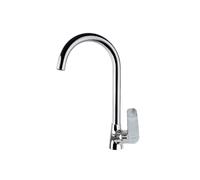 Ramon Soler Grifo de Fregadero de Cocina Monomando con Caño Cisne Cromado con Sistema S2 de Ahorro de Agua Serie New Fly