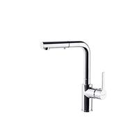 Ramon Soler Grifo de Fregadero de Cocina Monomando con Caño extraíble Horizontal Cromado con Sistema S2 de Ahorro de Agua Serie Drako