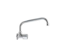 Ramon Soler Grifo de Fregadero de Cocina Mural Cromado de 1 Agua Serie ECO | Grifería de pared en latón con caño alto inclinado giratorio 360º de tubo frío y acabado brillante Diamond Finish.