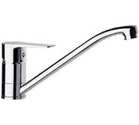 Ramon Soler Titanium. Grifo de Cocina Monomando para Fregadero de Caño Bajo Giratorio. Mezclador de Fregadero con Sistema de Ahorro de Agua y Acabado Cromado Muy Resistente a la Corrosión.