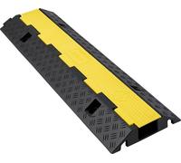Rampa protectora para cables, capacidad de 9979 kg por eje, 1 canal, cubierta de goma resistente para cables, mangueras y alambres, canal de 70 x 50 mm, reductor de velocidad para tráfico con tapa sup