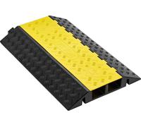 Rampa protectora para cables, capacidad de 9979 kg por eje, cubierta de goma resistente para 2 cables, mangueras o alambres, canal de 100 x 75 mm, reductor de velocidad para tráfico con tapa superior