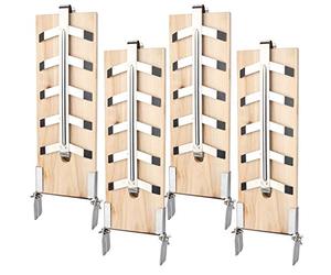 Randaco Juego de 4 tablas para ahumar con soporte estable de acero inoxidable para hoguera, barril para fuego, cesta para fuego, ahumador, barbacoa, gastronomía