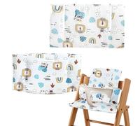 RANJIMA Cojín para trona Tripp Trapp Stokke, Juego de Cojines Asiento y Respaldo 2 Piezas, Acolchado Suave Antideslizante Baby Set Accesorio Silla Infantil Comodo y Transpirable, Funda de Repuesto