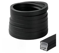 RANJIMA Perfil de silicona LED negro, 6 m, flexible tira de LED perfil y difusor con tapas y clips de montaje, resistente al agua, cubierta de tira LED 12 × 12 mm, para techo, pared, TV, panel