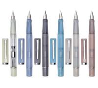 Ranvi Juego de 6 plumas estilográficas Jinhao 58D con convertidor de tinta, punta extrafina y cuerpo transparente