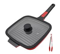 RANX INGST Sartén Grill 26 x 24 cm con Tapa y Mango Extraíble