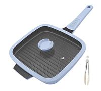 RANX INGST Sartén Grill 26 x 24 cm con Tapa y Mango Extraíble, Azul