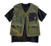 RAOKENSU Chaleco táctico para hombre, disfraz de campamento de la selva, chaleco de trabajo ligero con muchos bolsillos, chaleco de verano, chaleco de combate, chaleco de caza deportivo, chaleco de