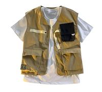 RAOKENSU Chaleco táctico para hombre, disfraz de campamento de la selva, chaleco de trabajo ligero con muchos bolsillos, chaleco de verano, chaleco de combate, chaleco de caza deportivo, chaleco de