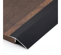 Raouoae Perfil De Transición De Aluminio 90cmx3, Ajustable De 3 A 40mm, para Suelos Y Puertas, Riel De Unión para Acabados Y Moldura De Borde Final, Fácil Instalación(Schwarz,Breite: 35 mm)
