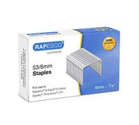 Rapesco Grapas 0749 Tipo 53/6 mm Galvanizadas para grapadora de pared Paquete de 5000