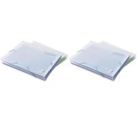Rapesco 1101 ECO Carpeta Archivadora Tipo Acordeón con 13 Compartimentos, A4+, Paquete de 2 con Interno Azul o Verde