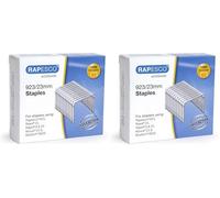 Rapesco 1242 Grapas Galvanizadas Profesionales 923/23 mm, Caja de 1000 (Paquete de 2)