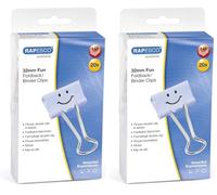 Rapesco 1353 Pinzas Clips Divertidos 32 mm, Brazos Plegables, Caja de 20 (Paquete de 2)