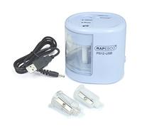 Rapesco Sacapuntas eléctrico automático PS12-USB – USB (incluido) o pilas (no incluidas) – Celeste