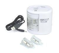 Rapesco 1448 Sacapuntas Eléctrico Automático PS12-USBUso con Cable USB (incluido) o Pilas (no incluidas), Blanco