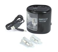 Rapesco 1449 Sacapuntas Eléctrico Automático PS12-USB, Negro