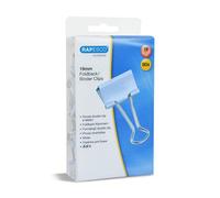 Rapesco 1490 Pinzas Clips 19 mm, Brazos Plegables, Celeste, Caja de 80