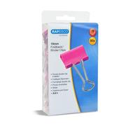 Rapesco 1491 Pinzas Clips 19 mm, Brazos Plegables, Fucsia, Paquete de 80