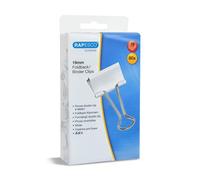 Rapesco 1493 Pinzas/Clips de 19 mm con Brazos Plegables, Blanco, Paquete de 80
