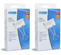 Rapesco 1493 Pinzas Clips 19 mm, Brazos Plegables, Blanco, Caja de 80 (Paquete de 2)
