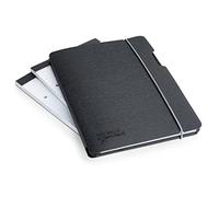 Rapesco 1637 Carpeta Portapapeles y 3 Blocs Notas de 80 Hojas, A5, Negro