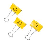 Rapesco Emoji Pinzas sujetapapeles de 19 mm amarillas | 20 unidades