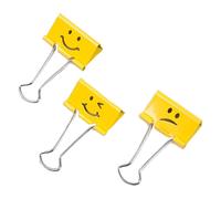 Rapesco Emoji Pinzas sujetapapeles de 32 mm amarillas | 20 unidades