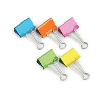 Rapesco FBC19COL Pinzas Clips 19 mm, Brazos Plegables, Caja de 10