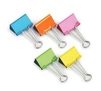 Rapesco Pinzas Clips FBC32COL 32 mm, brazos plegables, colores surtidos, paquete de 10