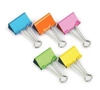 Rapesco FBC41COL Pinzas Clips de 41 mm, Brazos Plegables, Caja de 10