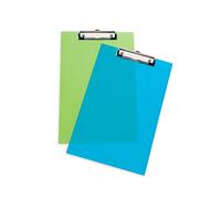 Rapesco SHPPCBAS Portapapeles Transparente Esmerilado, A4+, Paquete de 1 en Verde, Azul o Blanco