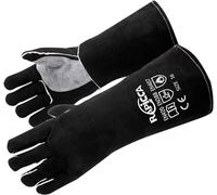 RAPICCA Guantes Chimenea Cuero Resistente al Calor, 14 Pulgadas Negro