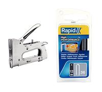 RAPID 20511811 Clavadora grapas para cable modelo R36 + Grapas para cable, 12mm, Set de 864 Piezas